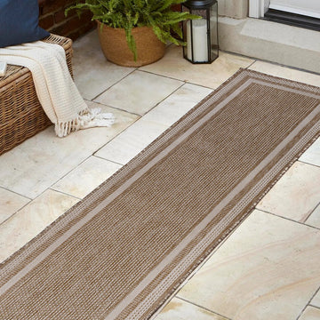 Dover Classic 3-Stripe Border Indoor/Outdoor Area Rug